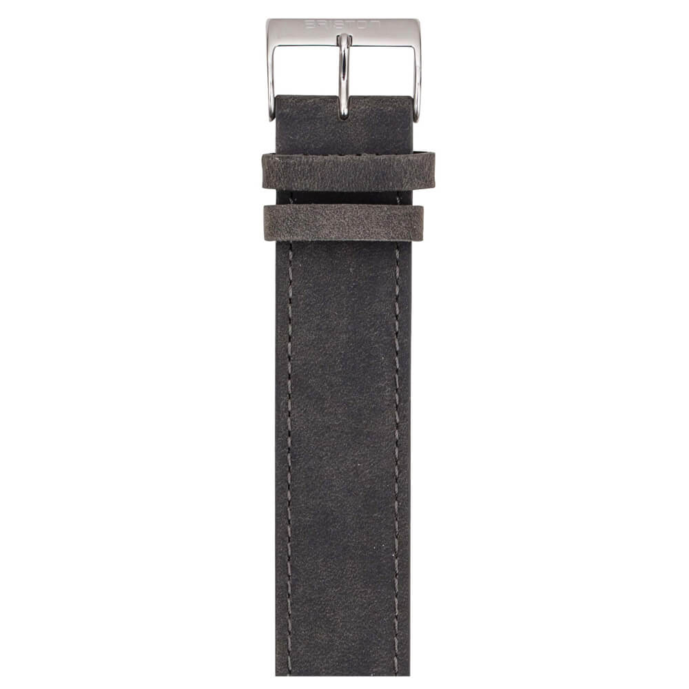 briston-clubmaster-classic-bracelet-cuir-vintage-20-mm-gris image 1