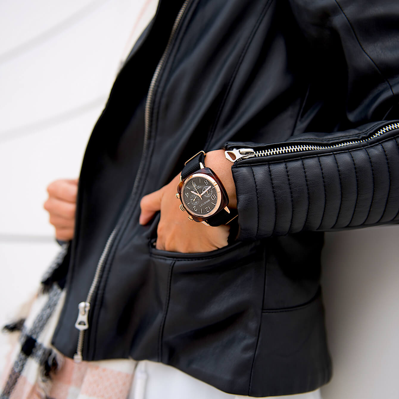 briston-clubmaster-classic-chrono-or-rose-noir-40-mm image 2