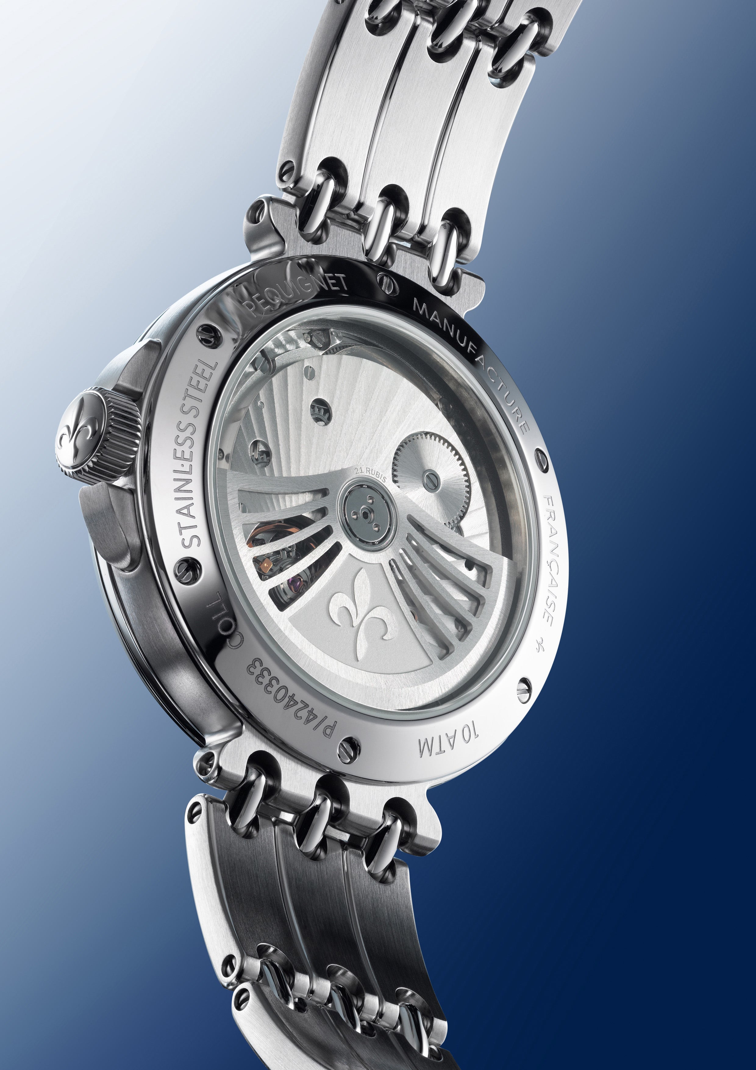 pequignet-moorea-2024-montre-mixte-38-5-mm-bracelet-acier-3-rangs-cadran-anthrac image 3