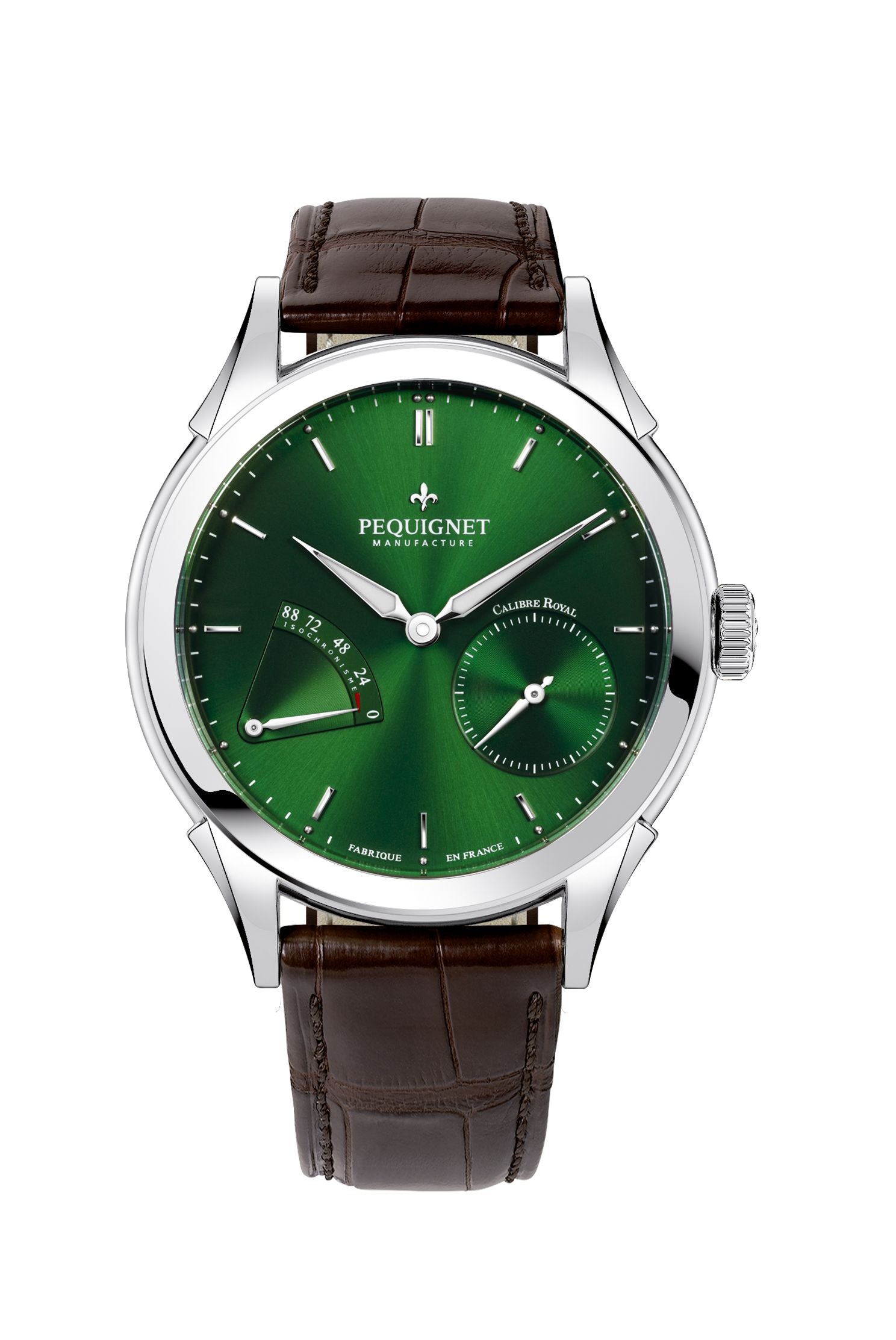 pequignet-royale-origine-montre-automatique-cadran-vert-grande-date image 6