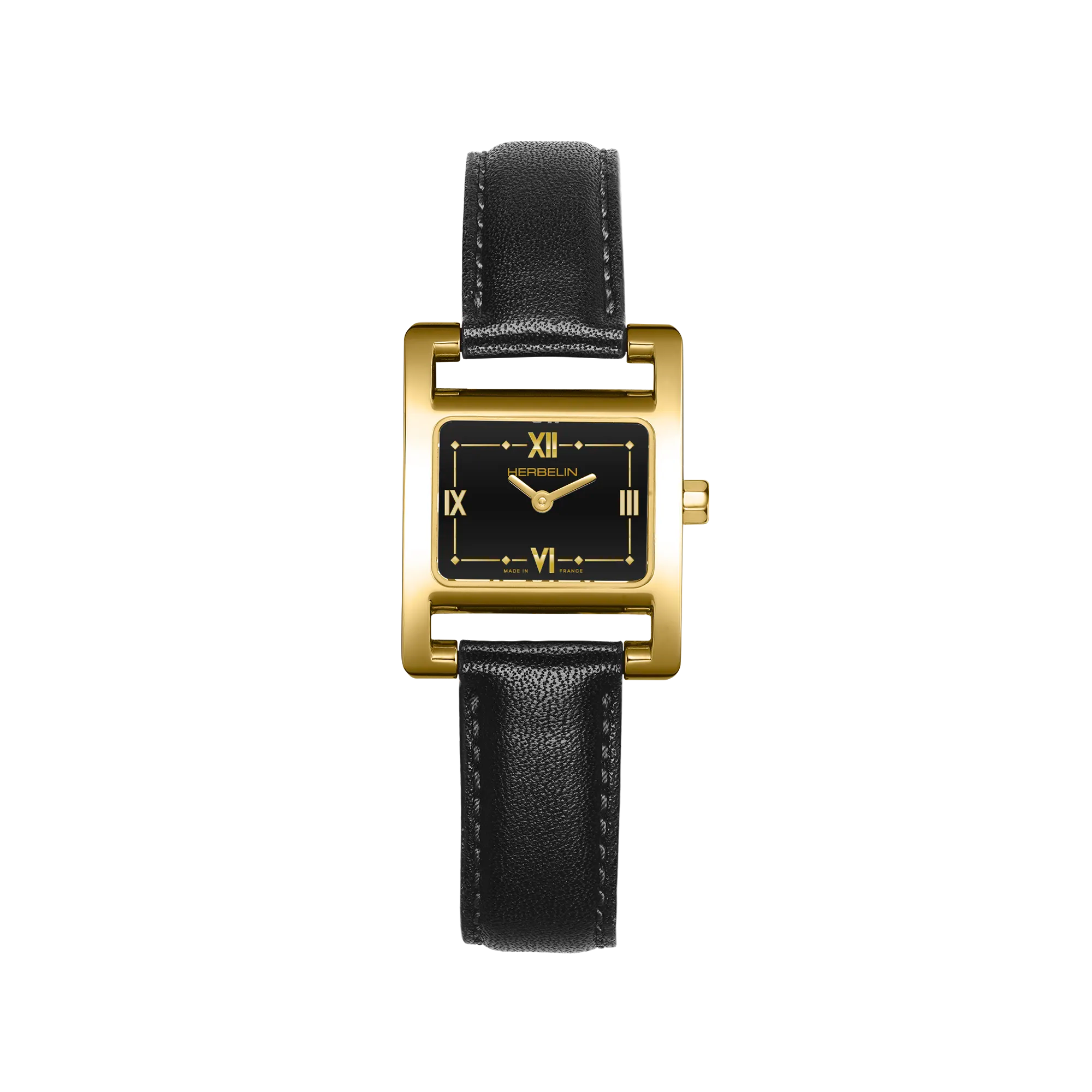 herbelin-ve-avenue-femme-quartz-pvd-or-jaune-cuir-noir image 1