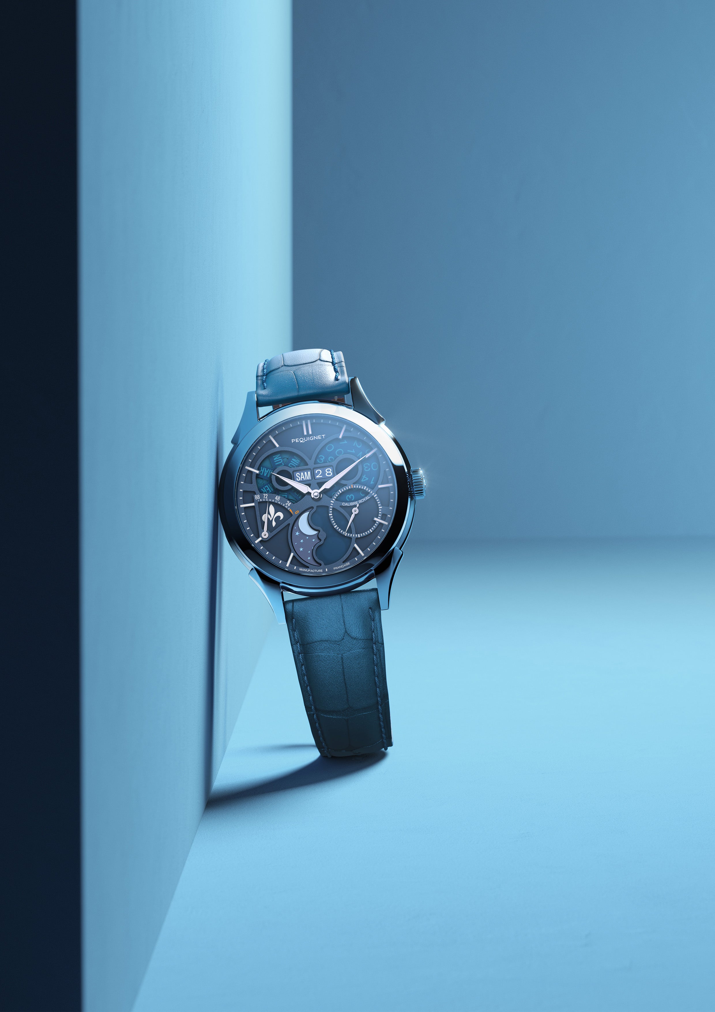 pequignet-royale-saphir-s-rie-limit-e-montre-bleu-topaze-phase-de-lune image 4