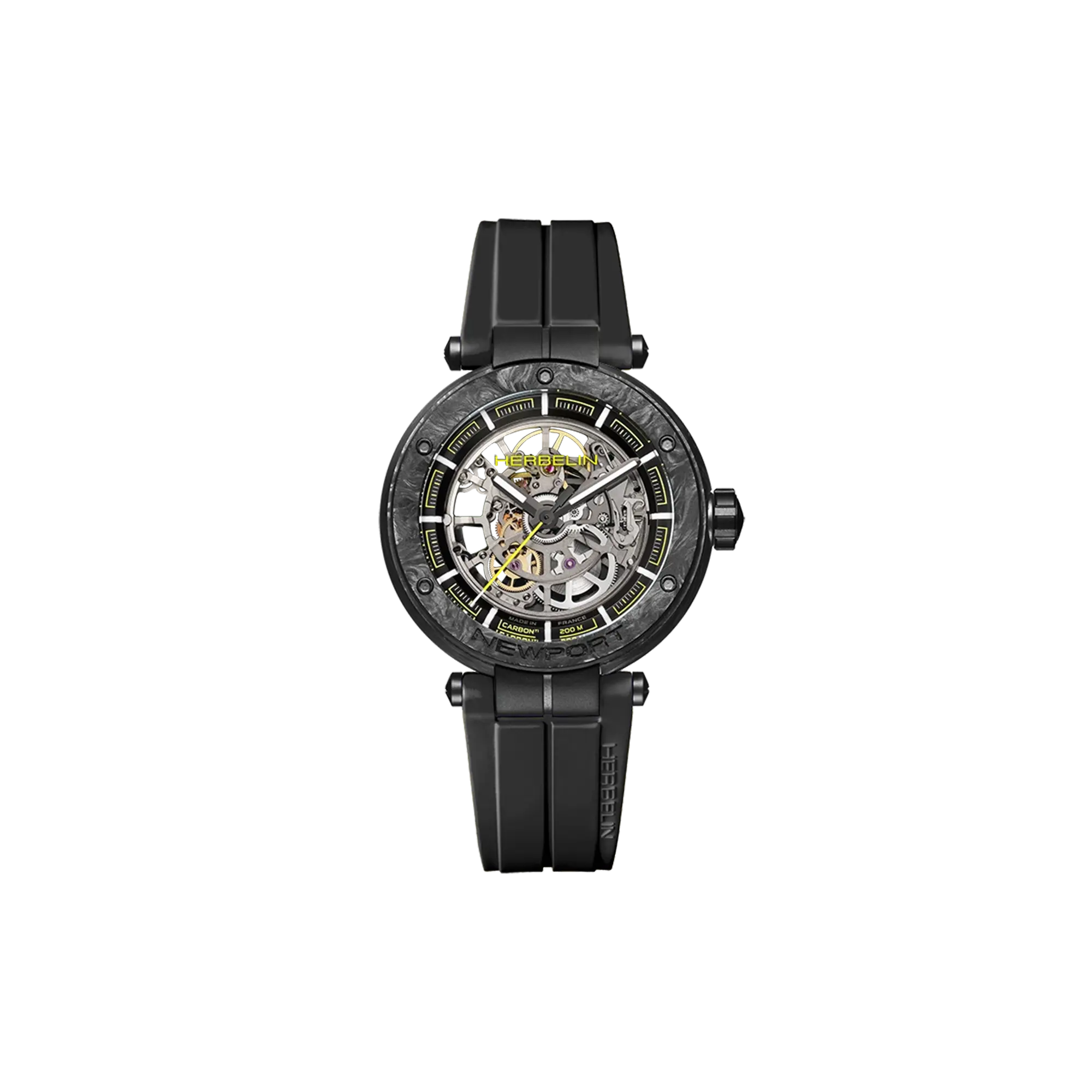 herbelin-newport-carbone-titane-squelette-noir-montre-homme-dition-limit-e image 1