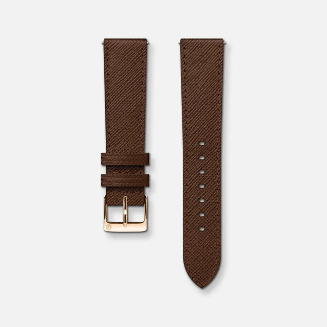 charlie-paris-bracelet-cuir-saffiano-marron-18-mm-initial-36-35-sully-35 image 1