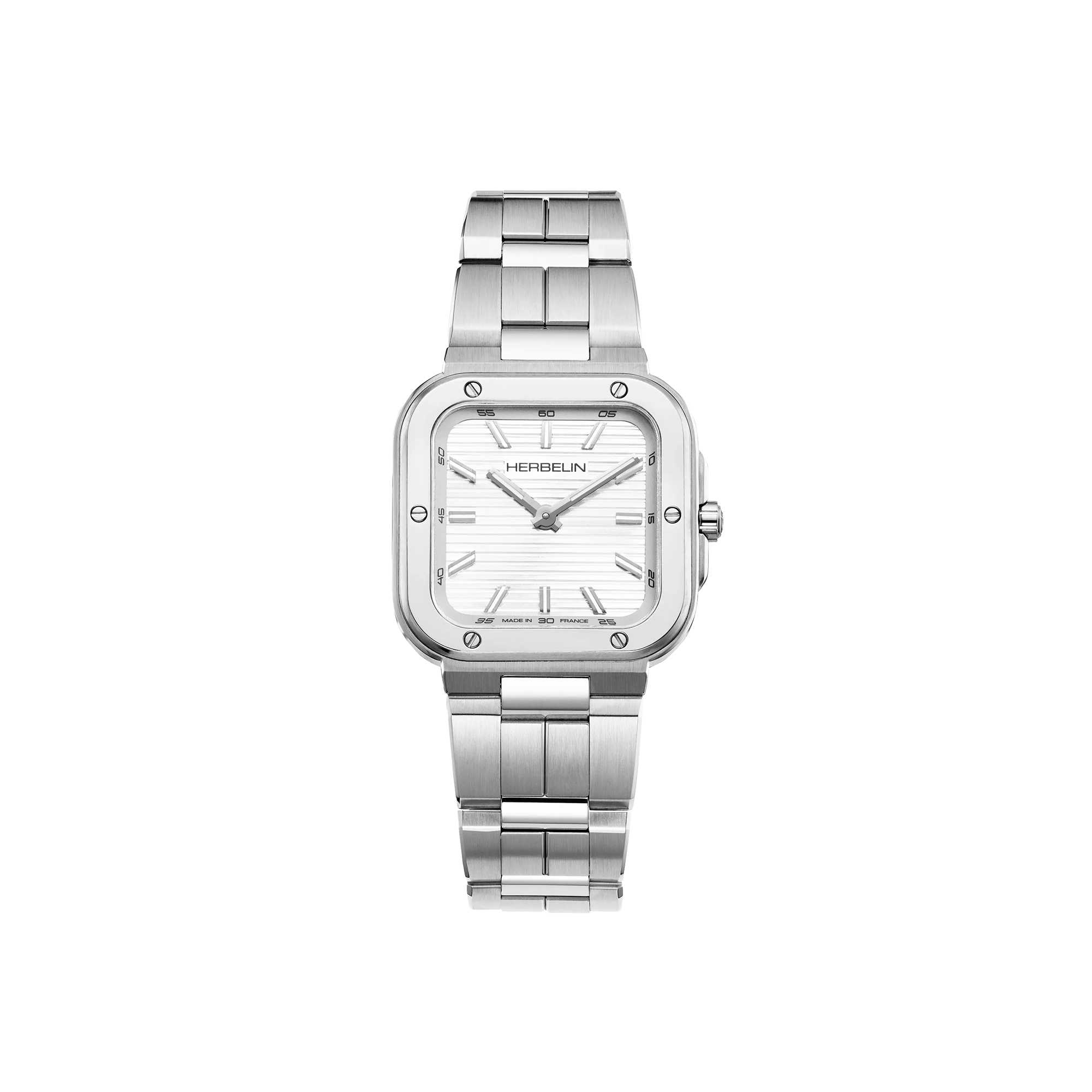 herbelin-cap-camarat-square-dame-quartz-blanc-acier image 1