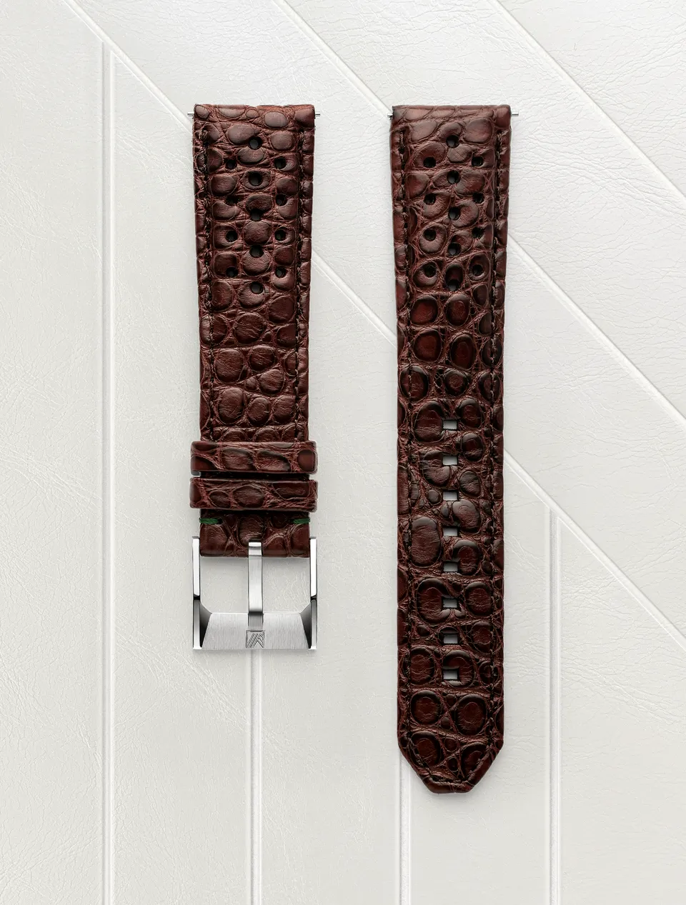 march-la-b-bracelet-alligator-perfor-marron-20-mm image 1