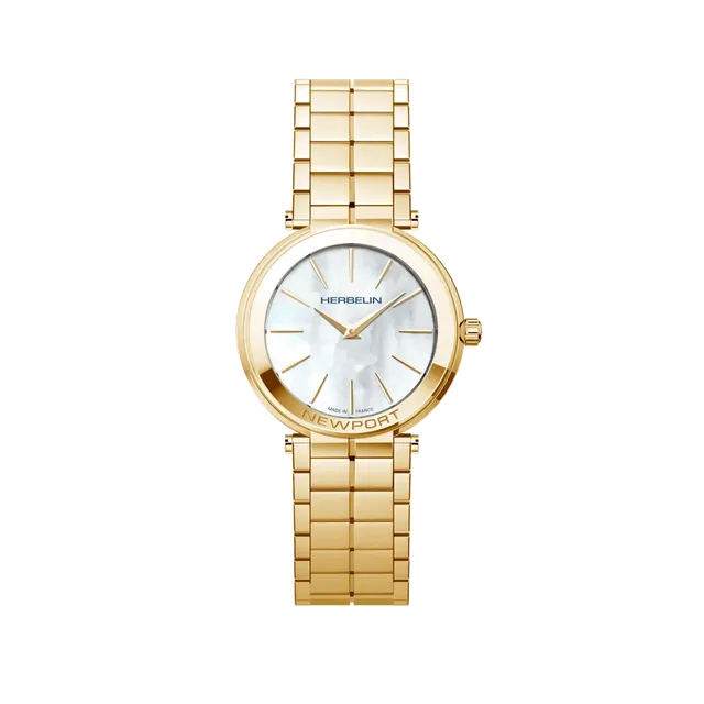 herbelin-newport-slim-montre-femme-pvd-or-jaune-nacre image 1