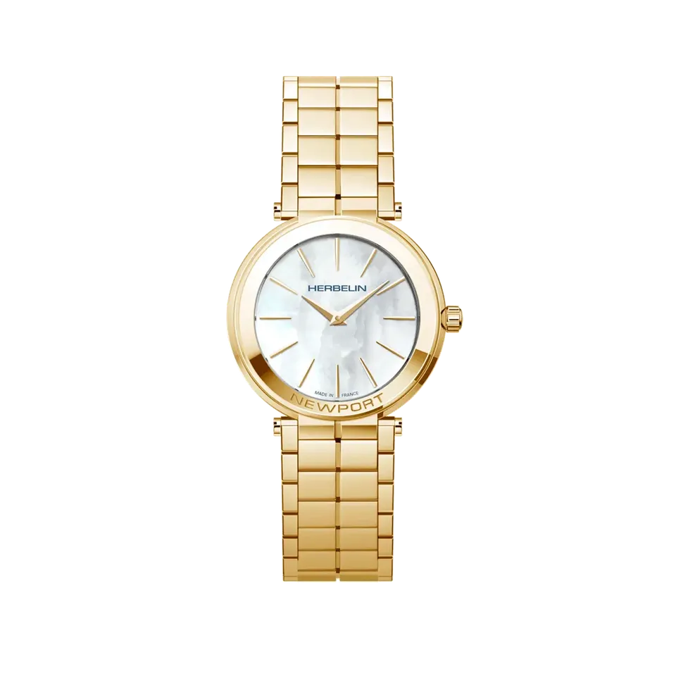herbelin-newport-slim-montre-femme-pvd-or-jaune-nacre image 1