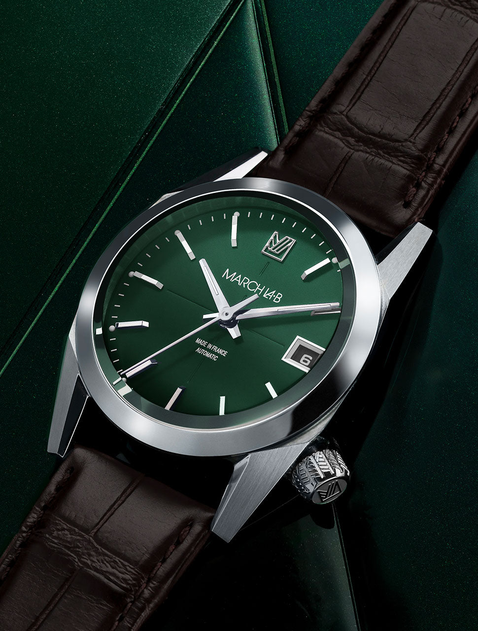 march-la-b-am69-automatique-grall-36-mm-montre-mixte-cadran-vert image 5