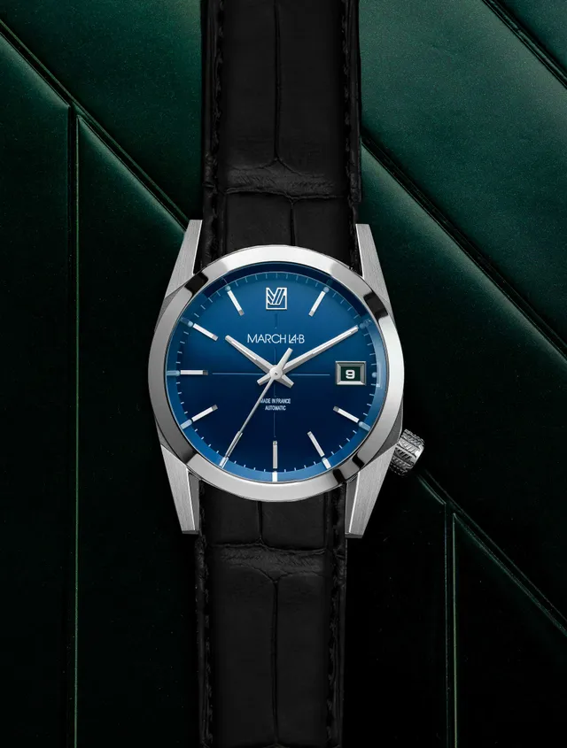 march-la-b-am69-automatique-navy-montre-classique-36-mm-bleue image 1