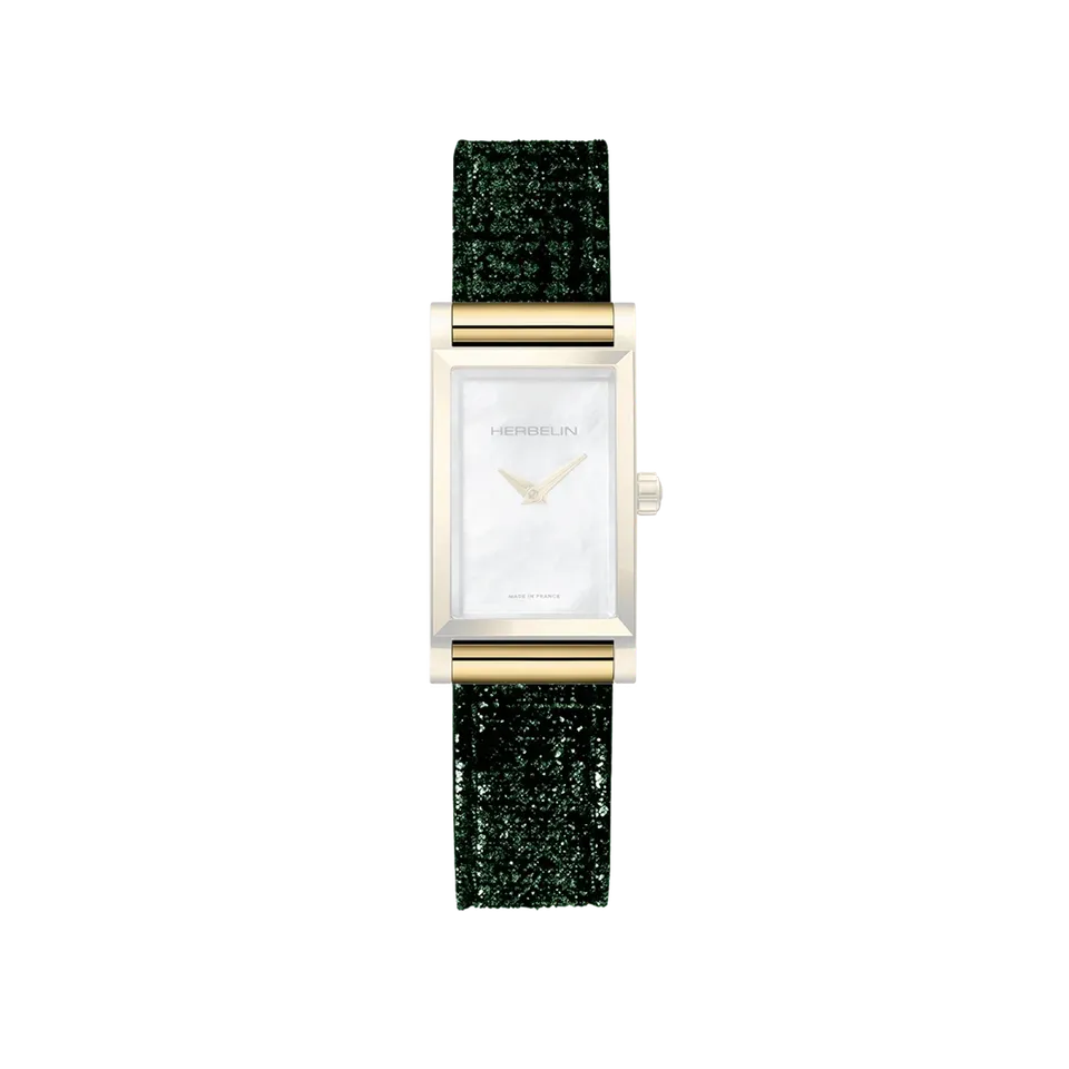 herbelin-antar-s-bracelet-simple-vert-brillant-cuir-chevreau-xl image 1