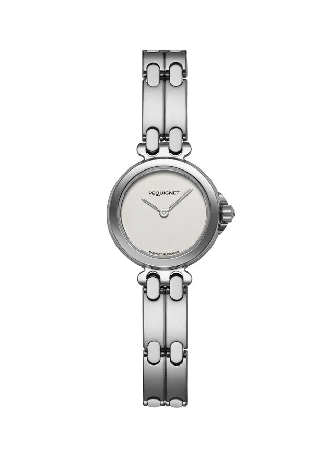 pequignet-moorea-25-mm-acier-blanc-quartz-suisse-bracelet-2-rangs-date-6h image 1