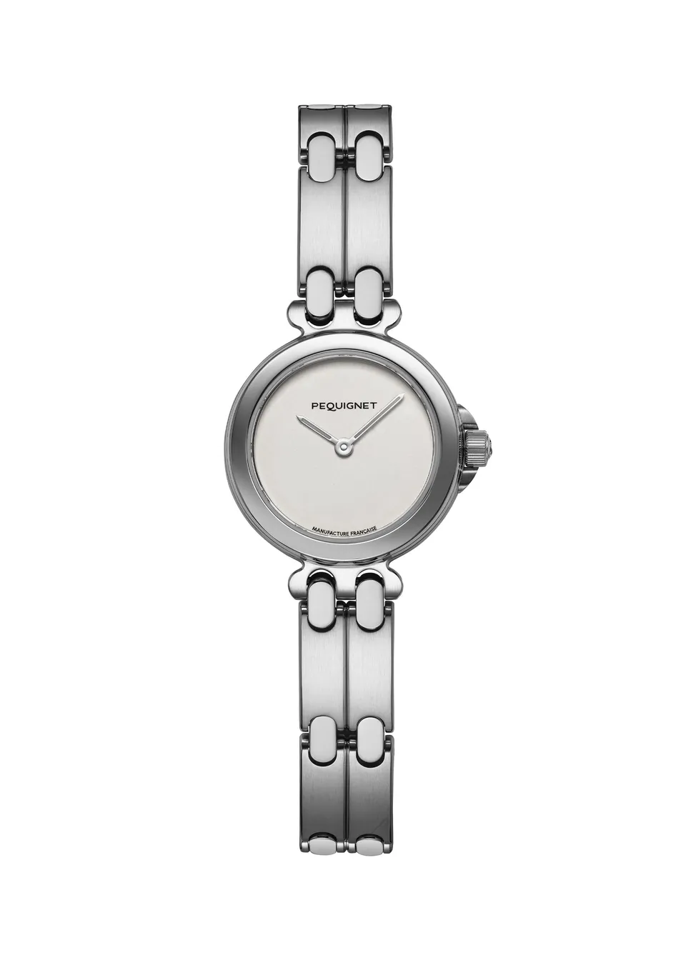 pequignet-moorea-25-mm-acier-blanc-quartz-suisse-bracelet-2-rangs-date-6h image 1