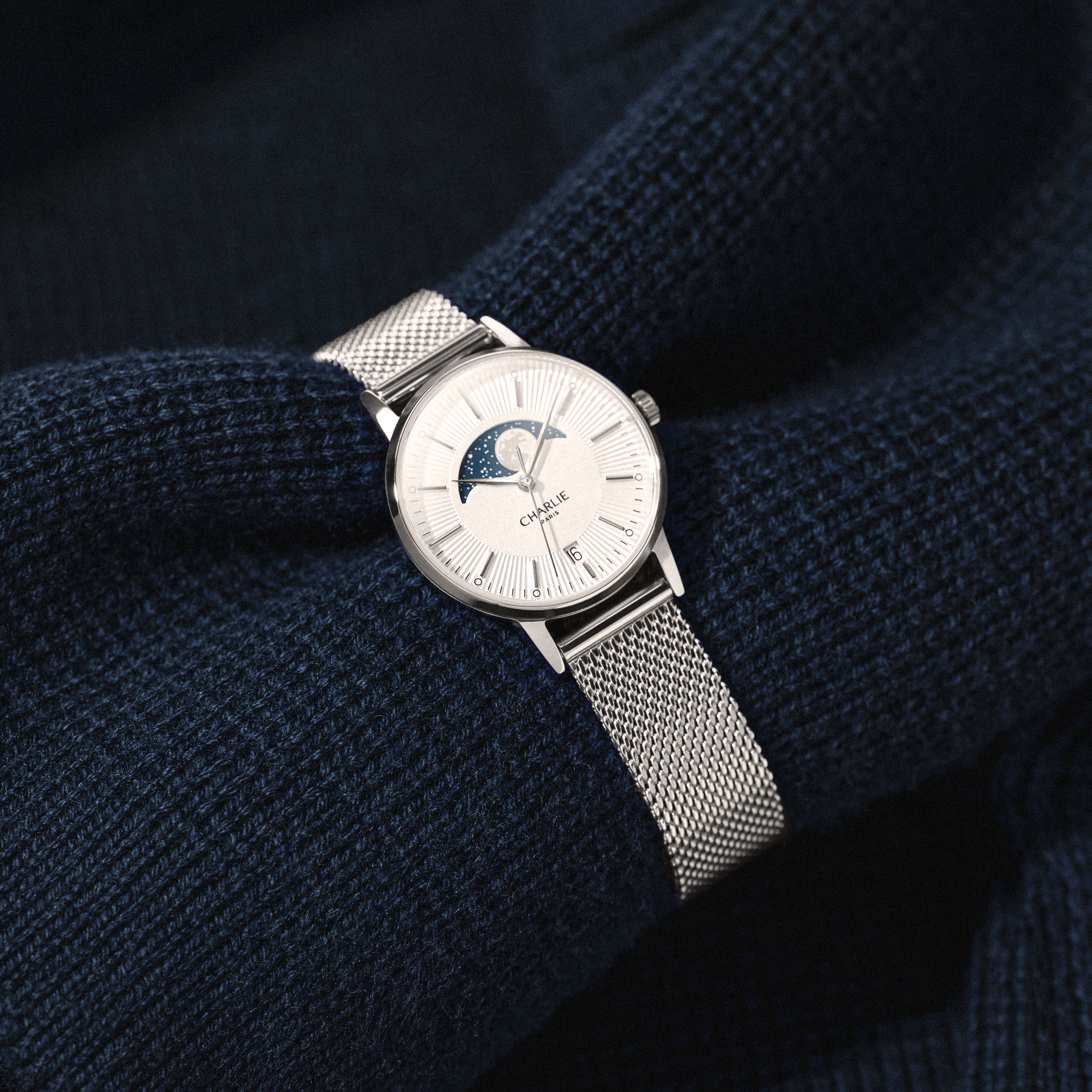 charlie-paris-sully-phase-de-lune-acier-montre-femme-quartz-suisse-30-mm image 2