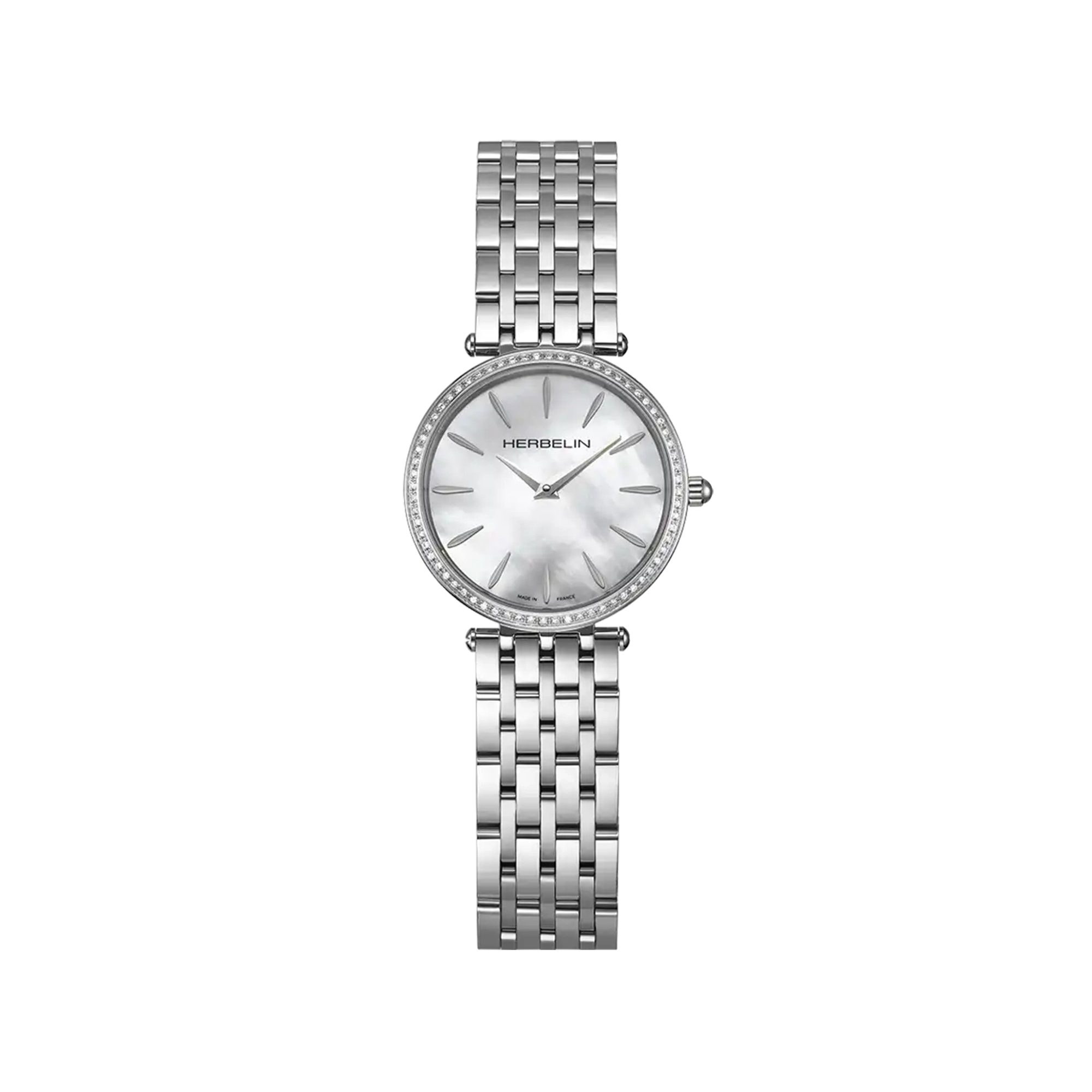 herbelin-epsilon-quartz-montre-femme-nacre-diamants-acier-28-mm image 1