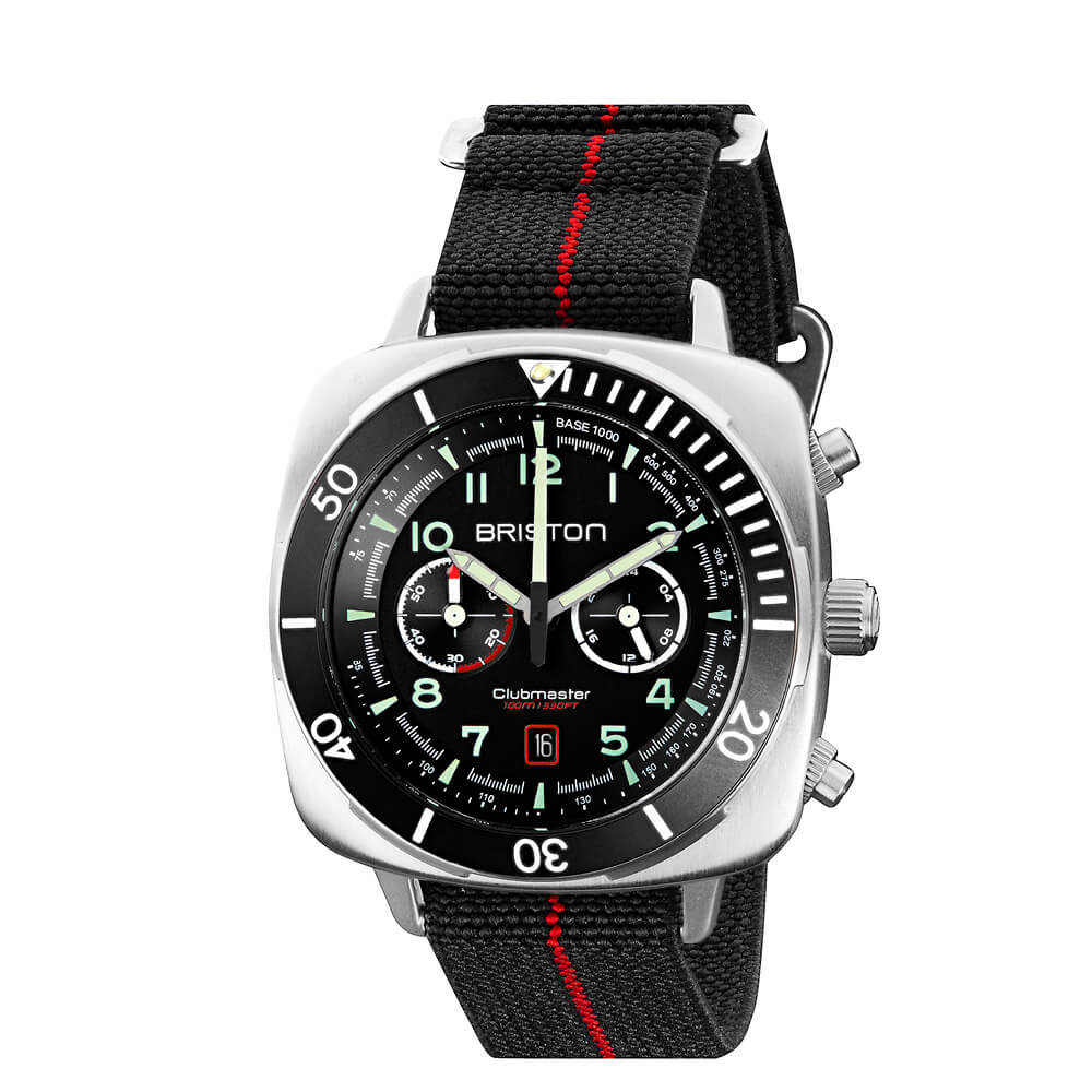 briston-bracelet-parachute-20-mm-noir-rouge image 2