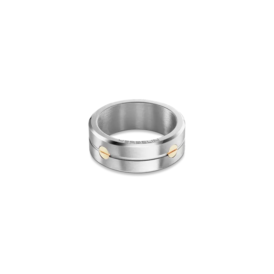 herbelin-bague-newport-acier-et-or-homme image 1