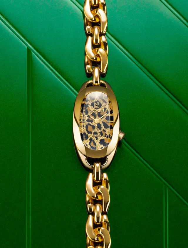 march-la-b-oblongue-cheetah-montre-femme-ovale-20-mm image 1