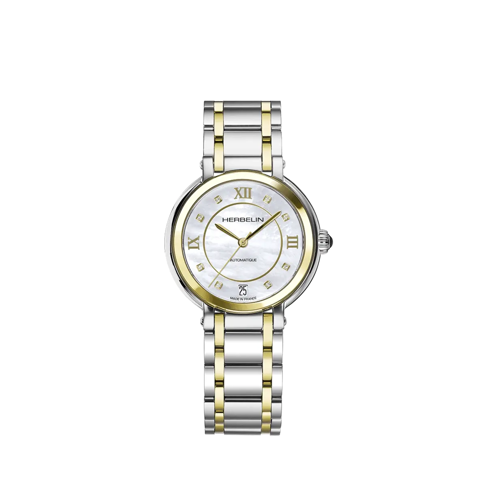 herbelin-galet-automatique-bicolore-nacre-femme image 1