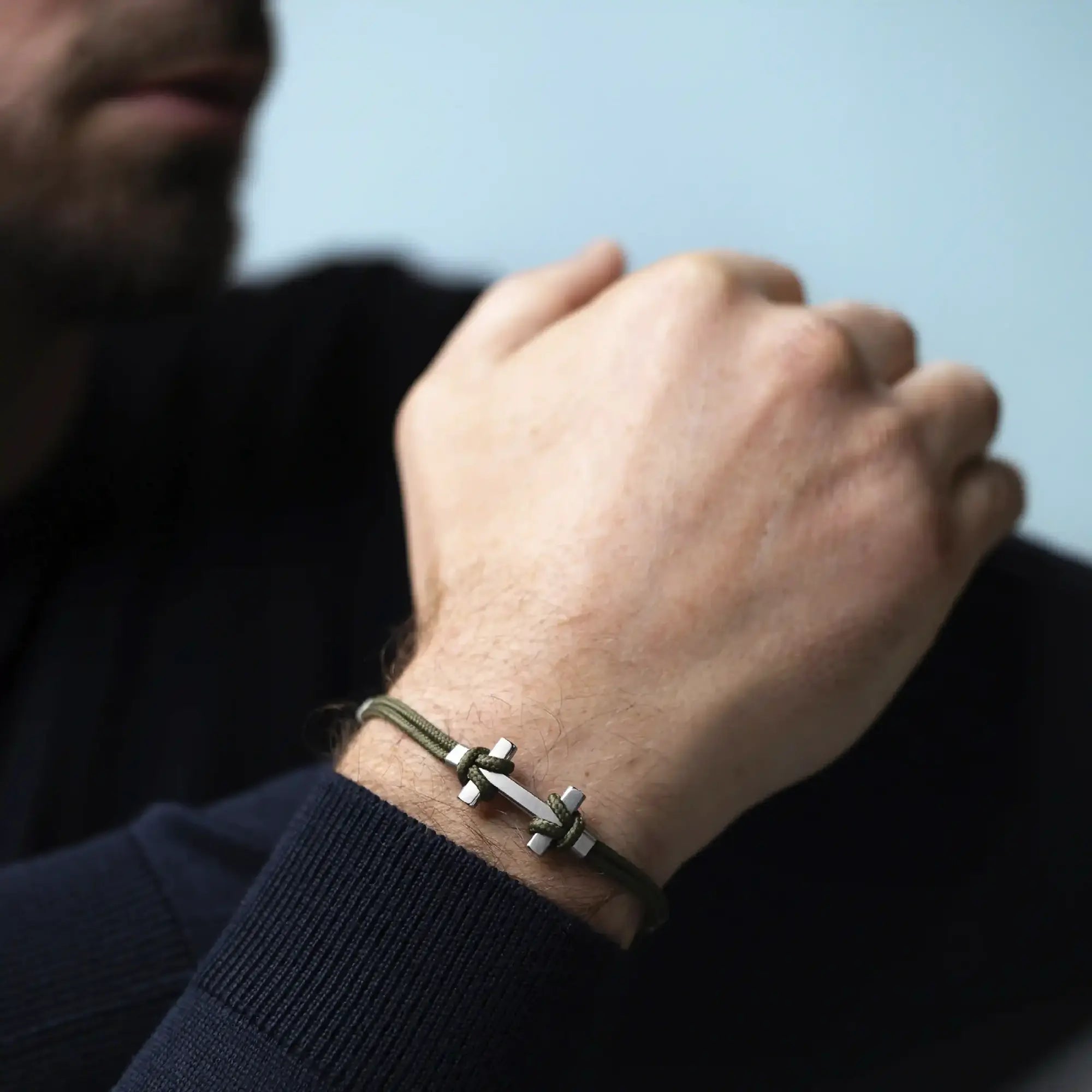 herbelin-amarrage-bracelet-homme-acier-et-nylon-kaki image 2