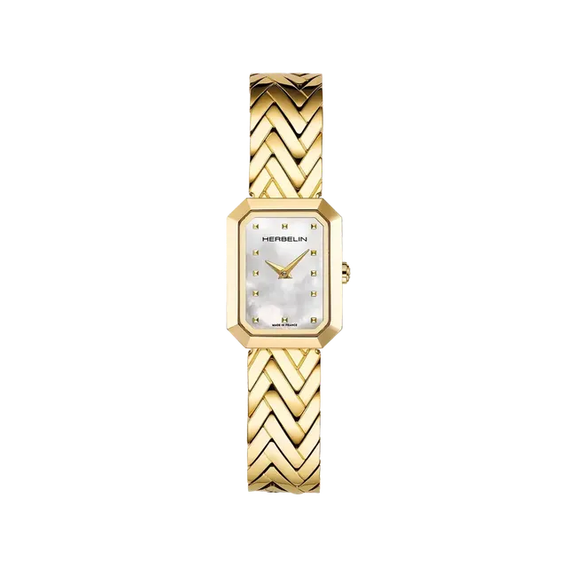 herbelin-octog-ne-chevrons-pvd-or-jaune-nacre-montre-femme image 1