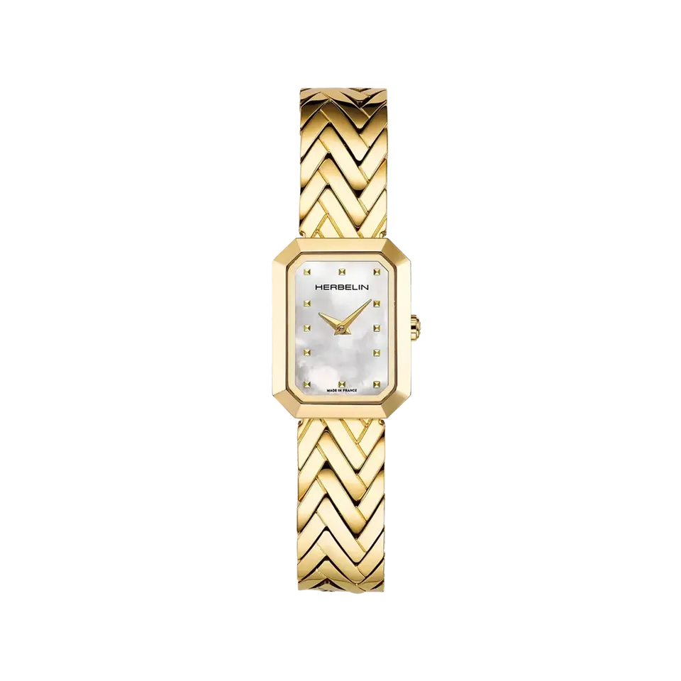 herbelin-octog-ne-chevrons-pvd-or-jaune-nacre-montre-femme image 1