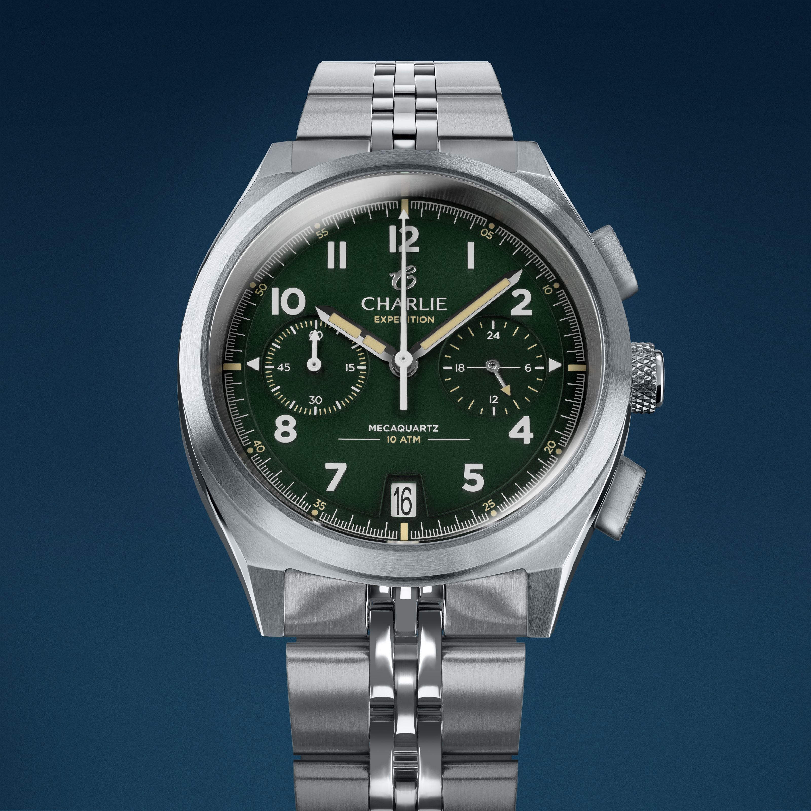charlie-paris-gr-chronographe-montre-homme-39mm-cadran-vert image 3