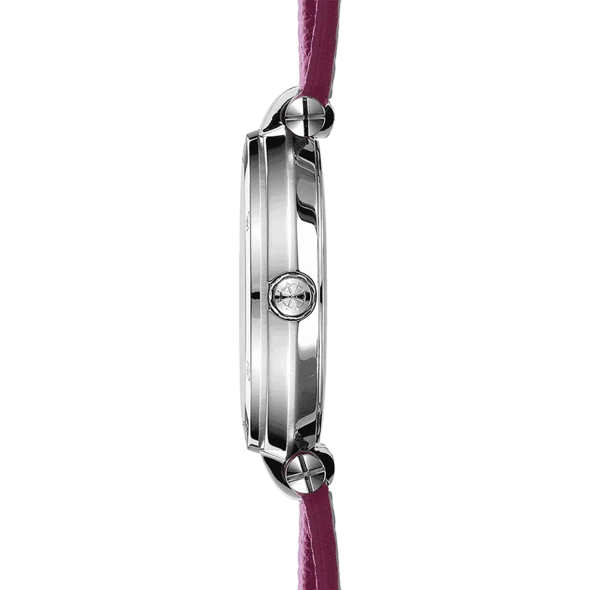 herbelin-newport-quartz-date-nacre-diamants-montre-femme-acier-cuir-fuchsia image 3