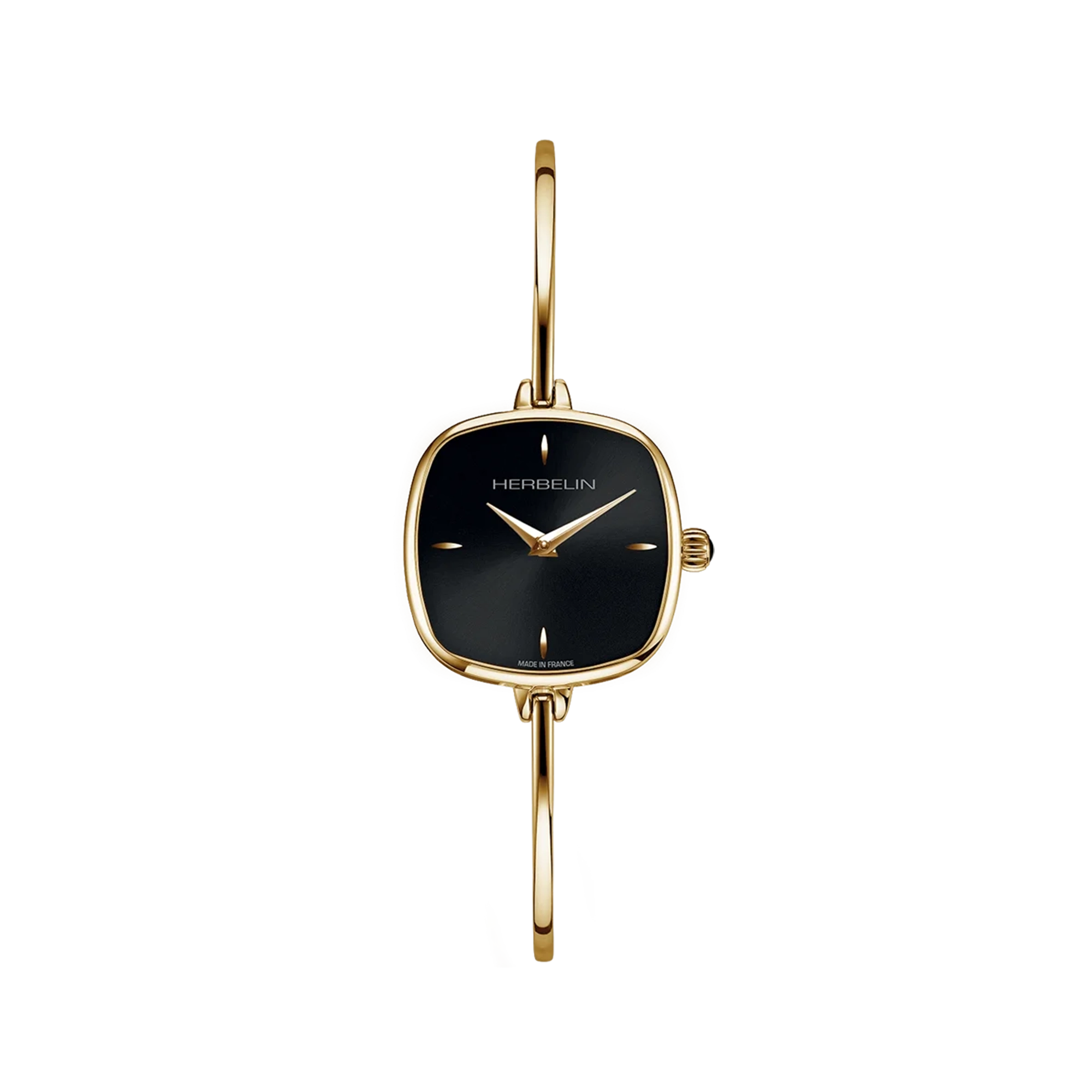 herbelin-fil-quartz-femme-pvd-or-jaune-cadran-noir image 1