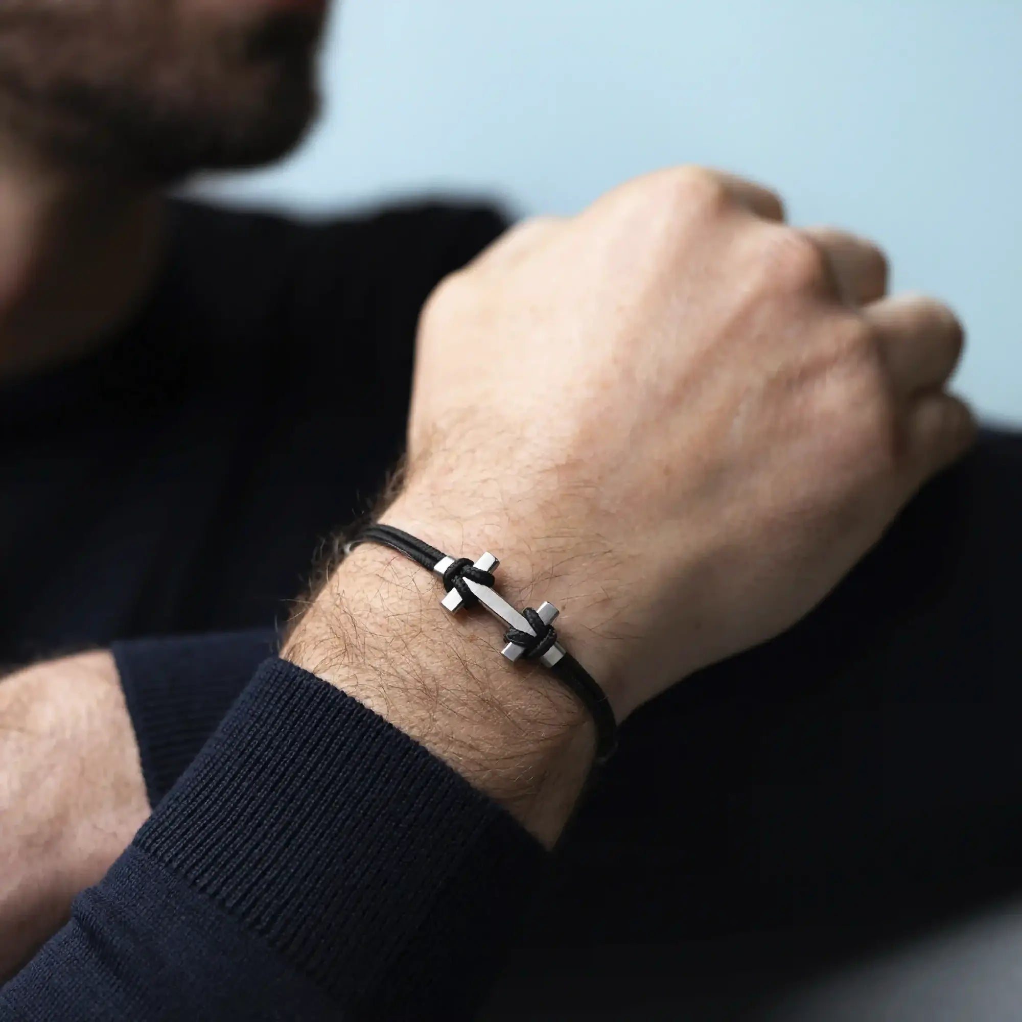 herbelin-bracelet-amarrage-acier-noir-bijou-homme image 2