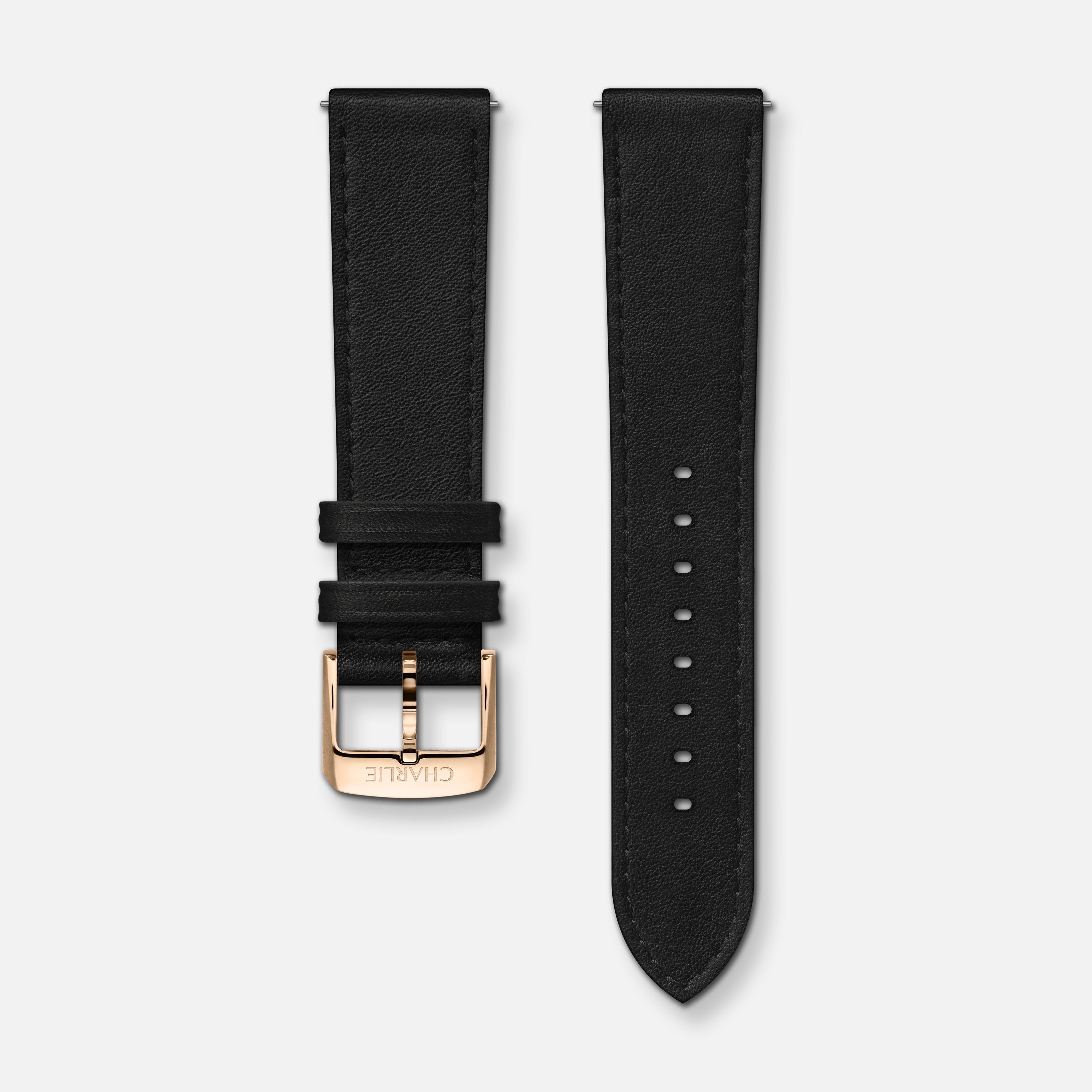 charlie-paris-bracelet-montre-cuir-noir-lisse-20mm-boucle-ardillon image 4