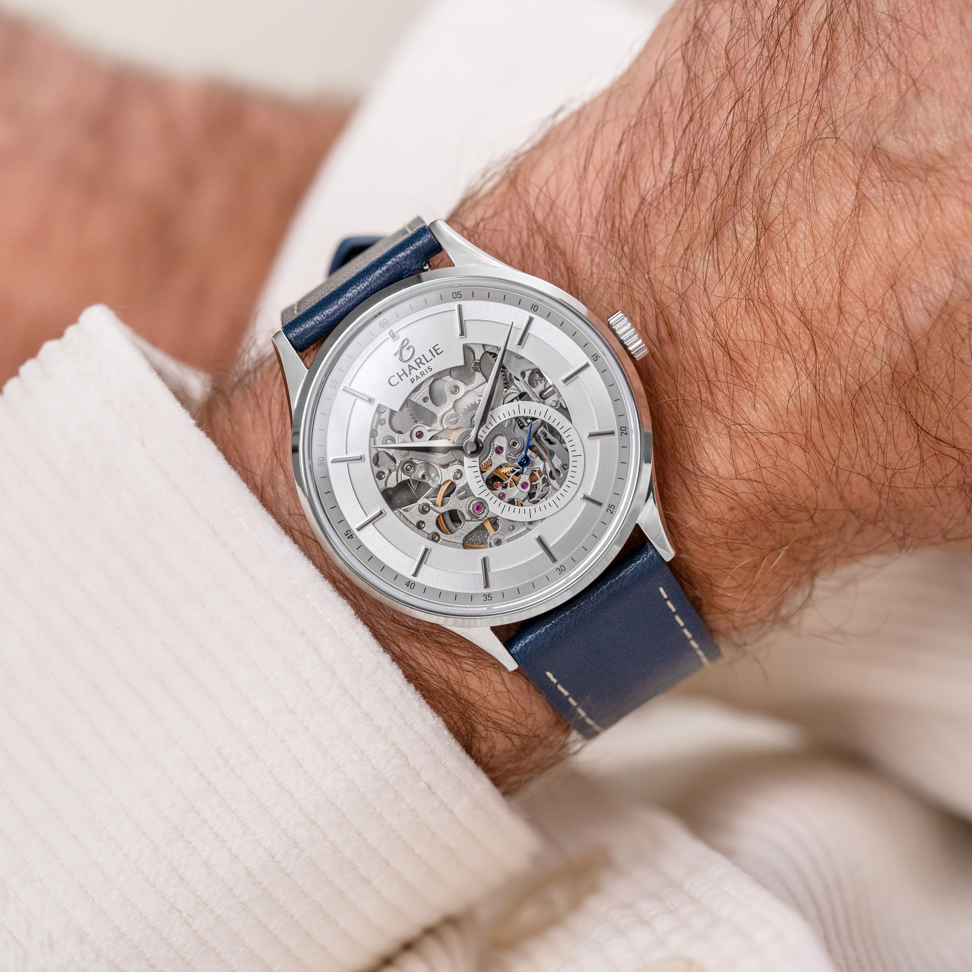 charlie-paris-bracelet-montre-cuir-bleu-20mm-homme image 2