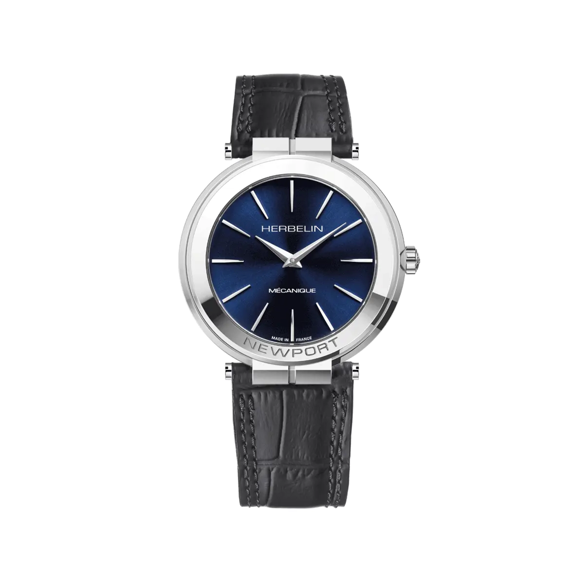 herbelin-newport-slim-m-canique-homme-42-mm-bleu-bracelet-cuir image 1