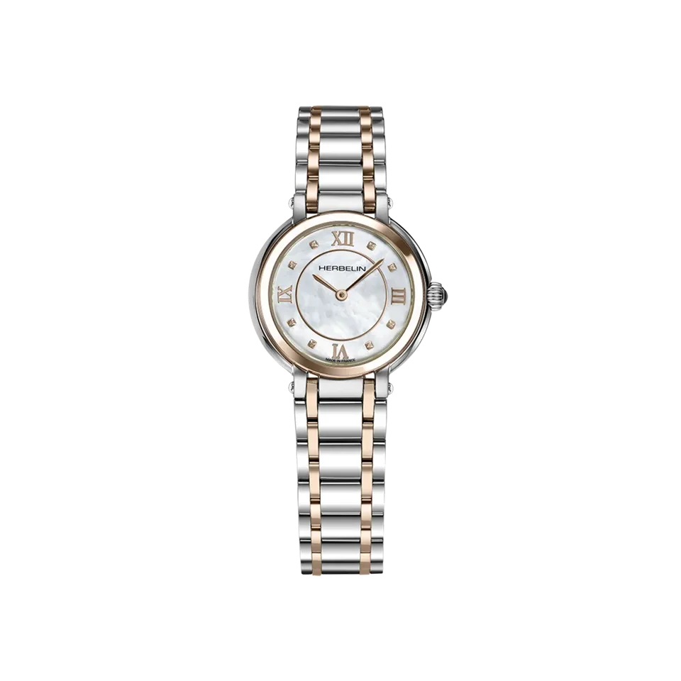 herbelin-galet-quartz-montre-femme-pvd-or-rose-zirconium image 1