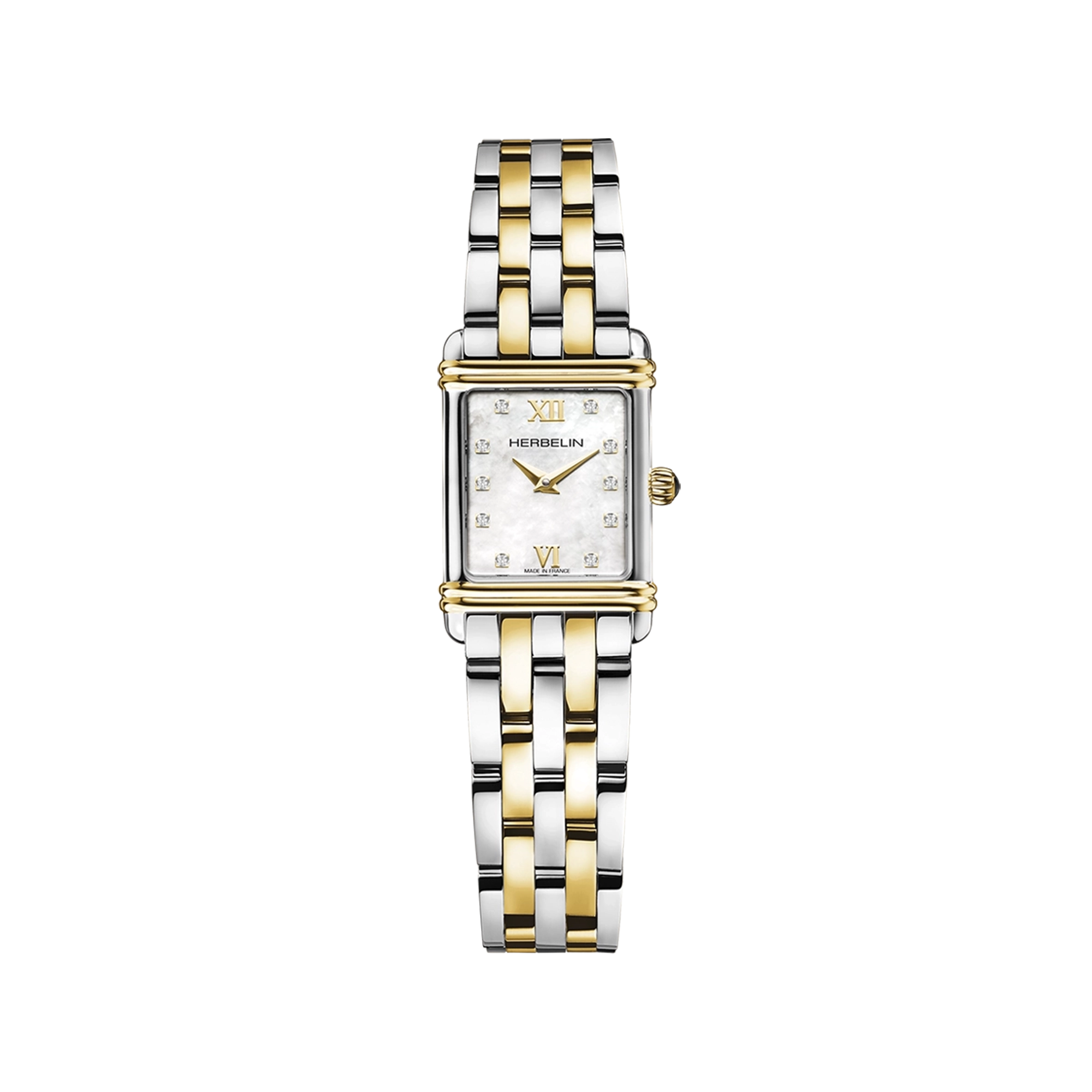 herbelin-art-d-co-quartz-bicolore-zirconium-montre-femme image 1