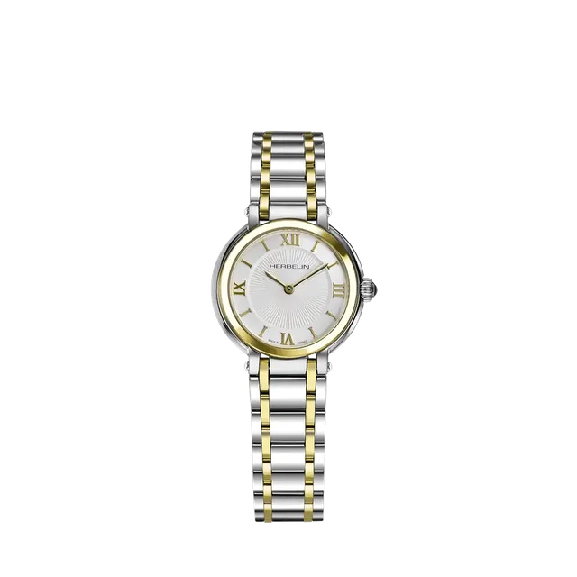herbelin-galet-quartz-bicolore-montre-femme-acier-et-pvd-or image 1