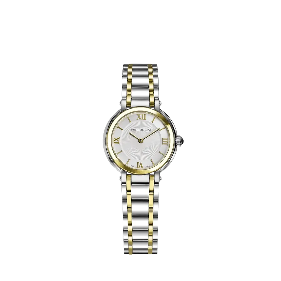 herbelin-galet-quartz-bicolore-montre-femme-acier-et-pvd-or image 1