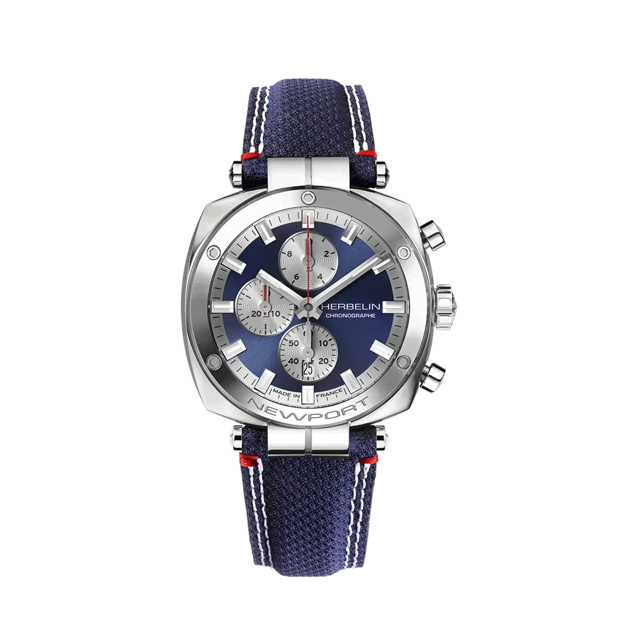 herbelin-newport-h-ritage-chronographe-homme-acier-textile-quartz image 1
