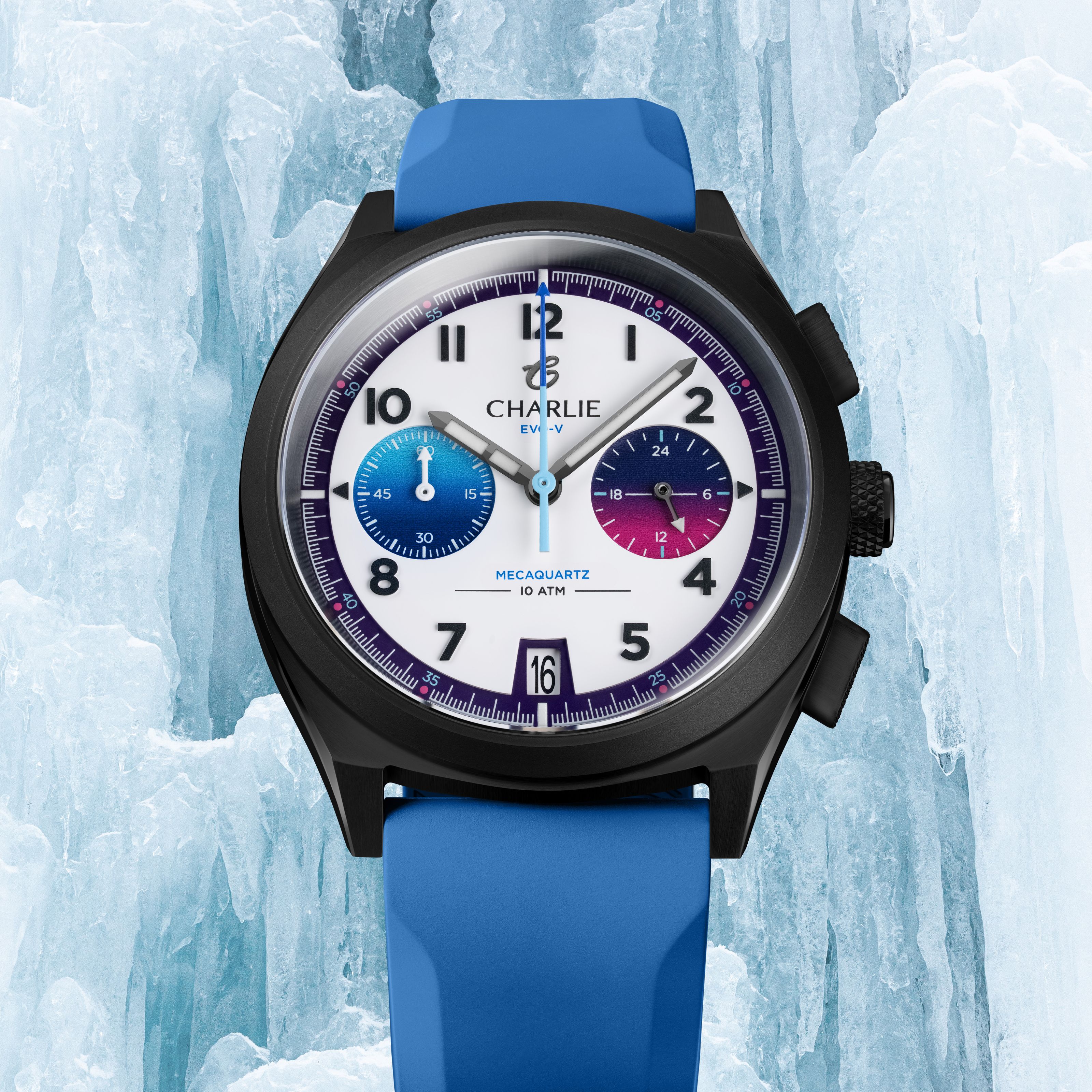 charlie-paris-grx-chronographe-evo-v-montre-sport-homme-39mm-pvd-noir-cadran-bla image 2