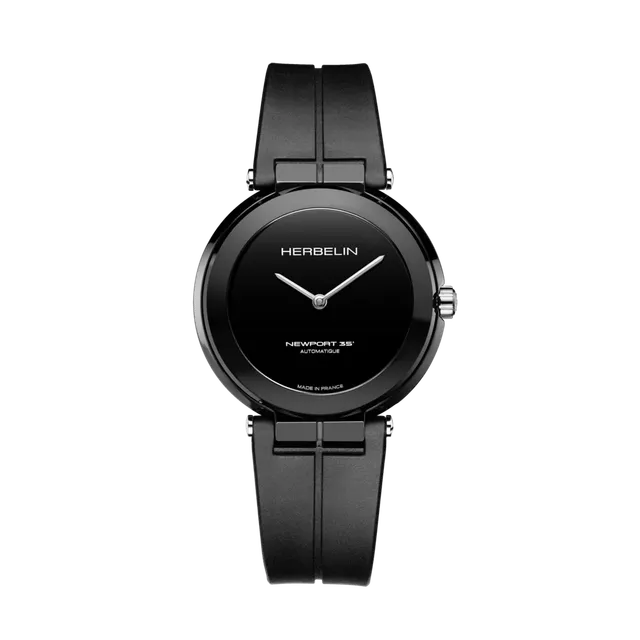 herbelin-newport-automatique-c-ramique-noire-montre-femme-dition-limit-e image 1