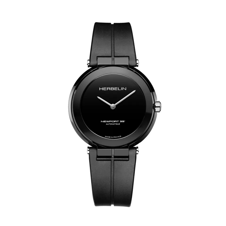 herbelin-newport-automatique-c-ramique-noire-montre-femme-dition-limit-e image 1