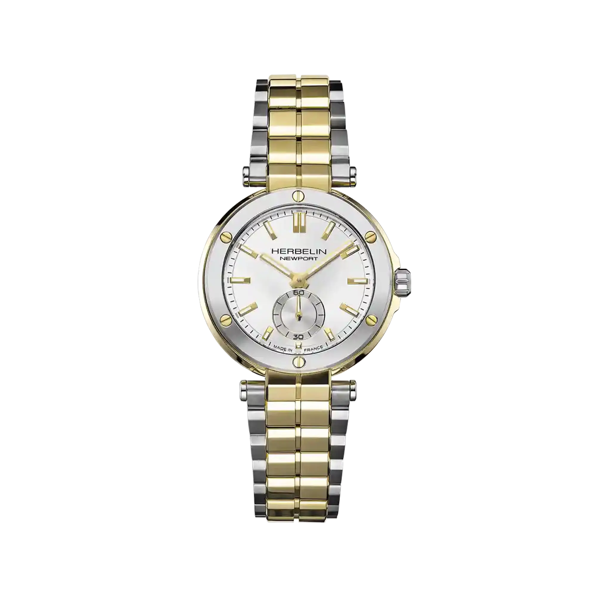 herbelin-newport-quartz-35-mm-montre-femme-acier-bicolore-date image 1