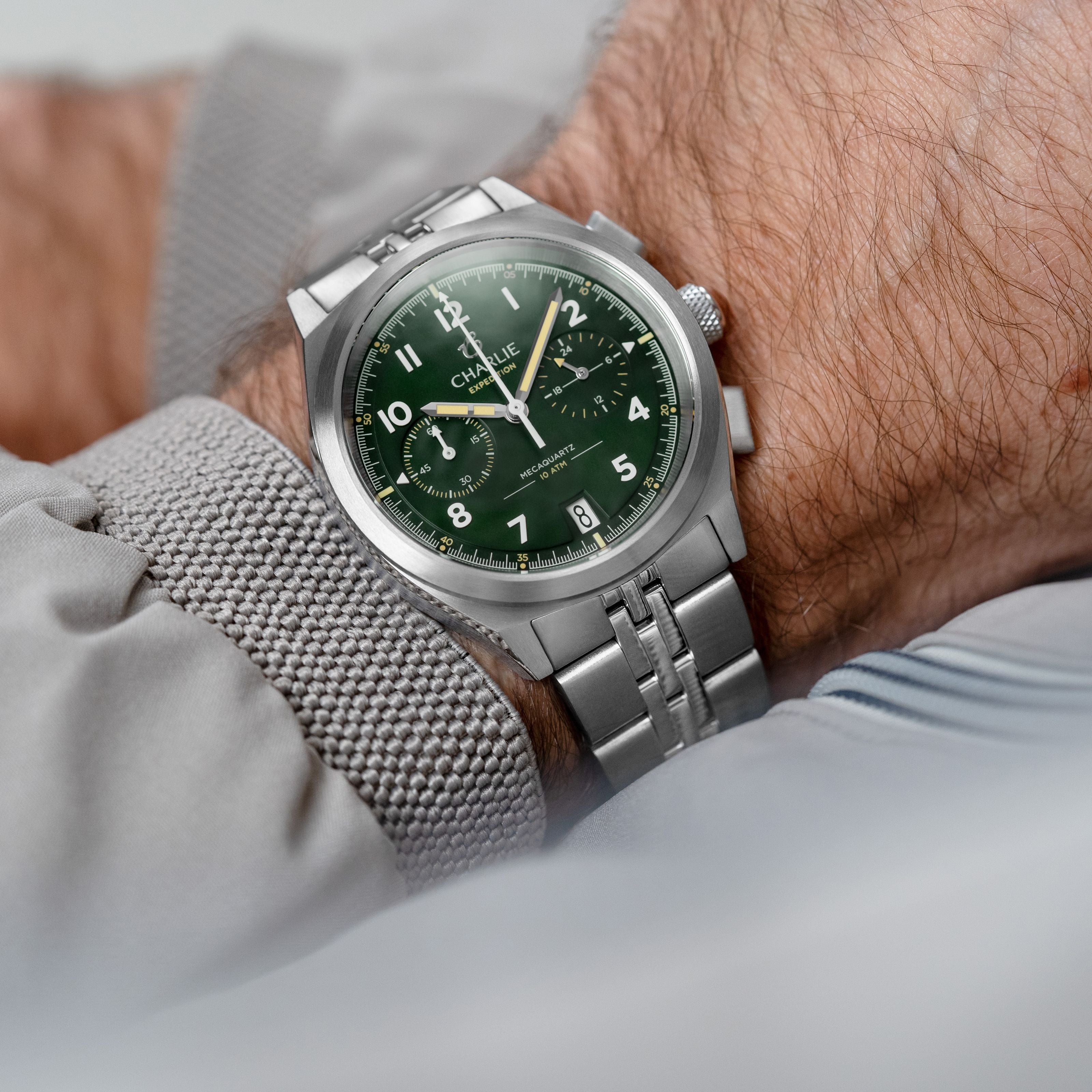 charlie-paris-gr-chronographe-montre-homme-39mm-cadran-vert image 5