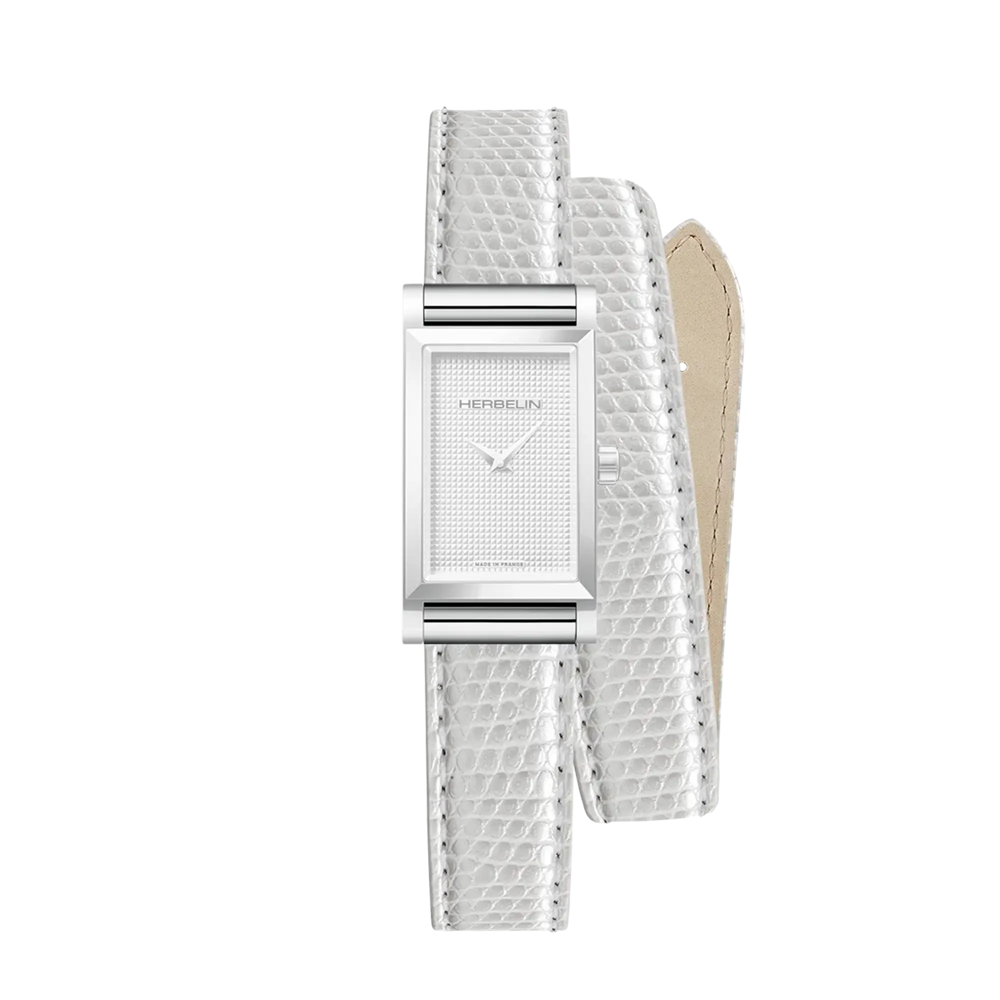 herbelin-antar-s-bracelet-double-tour-cuir-blanc-iguane image 2