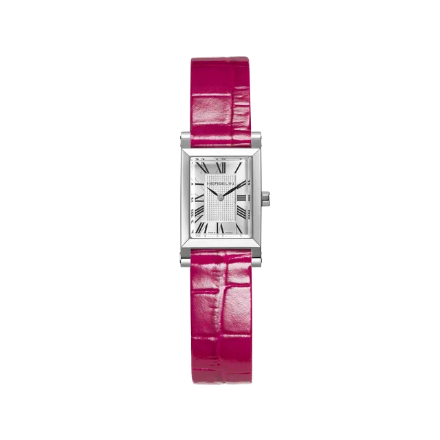 herbelin-antar-s-montre-quartz-originale-acier-cuir-rose-femme image 1