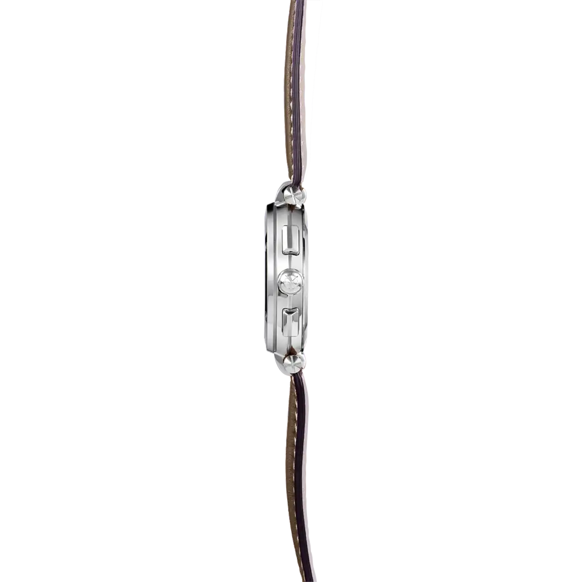herbelin-newport-chronographe-blanc-gris-cuir-brun-montre-homme-quartz image 3